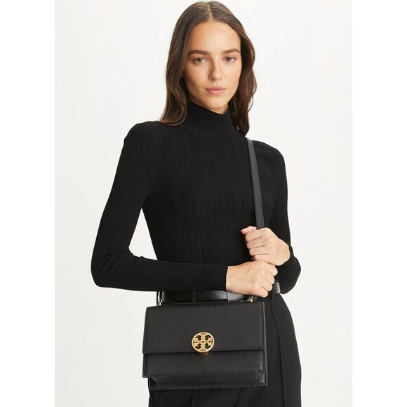 Tory Burch Miller Shoulder Bag Black OS - Picture 2 of 16